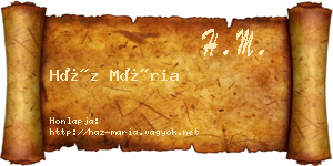 Ház Mária névjegykártya